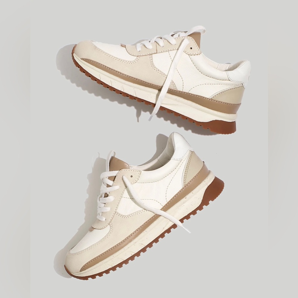 Madewell Kickoff Trainer Sneakers in Antique Cream Multi